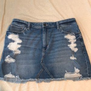 hollister jean skirt